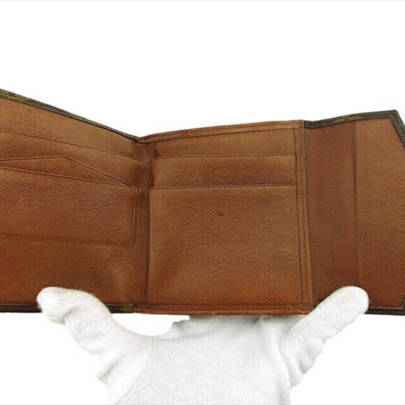 LOUIS VUITTON W Hook Wallet Monogram Dark PVC x Leather Authentic USED T21164 - Picture 7 of 7